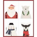 Mixed Block Panel Santa Snowman Reindeer Bear multi