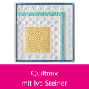 weißes, kleines Quilttop, freihandgequiltet,...