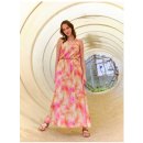 Viscose Tropical tie dye pink beige